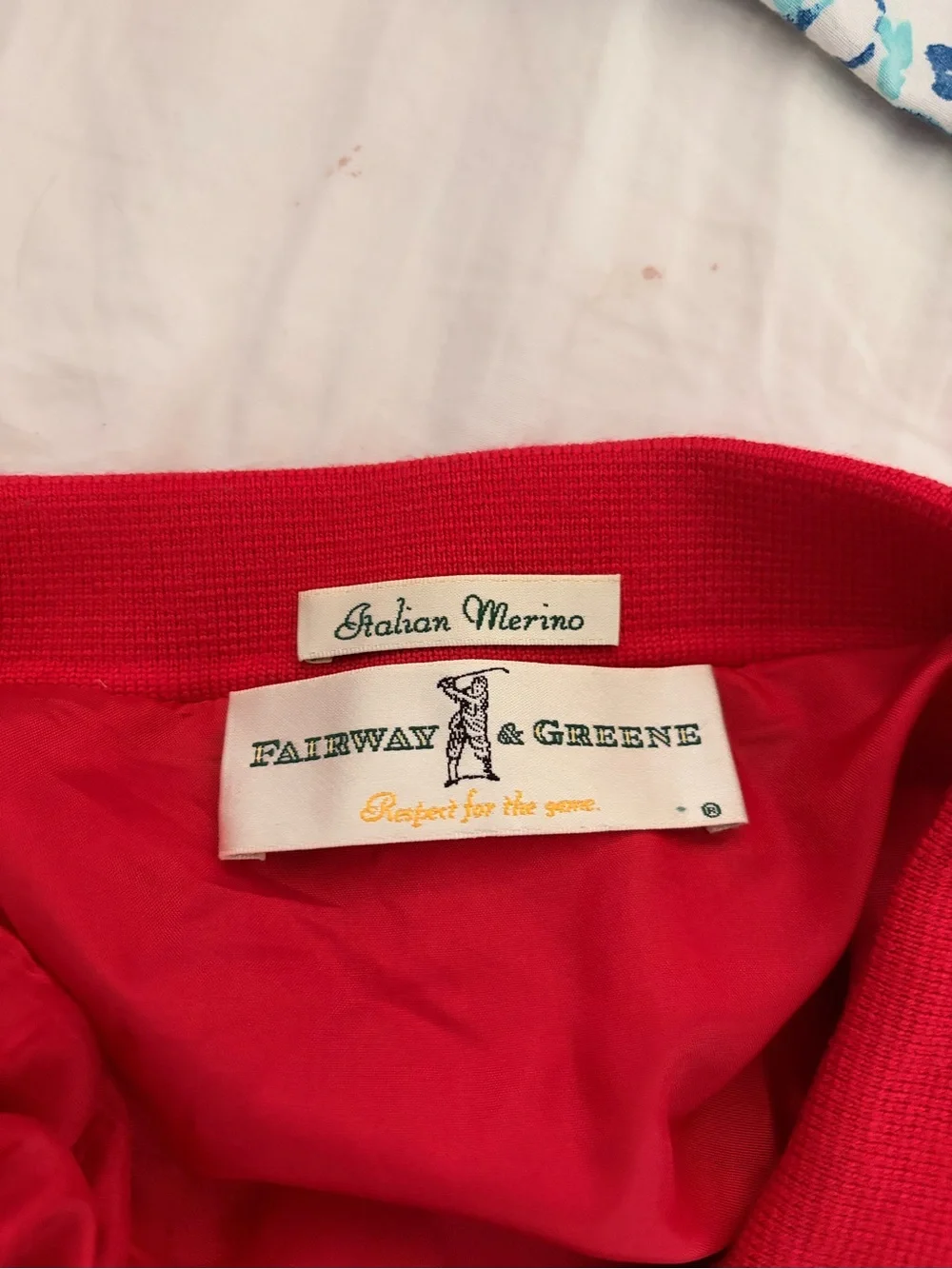 Fairway & Greene Red Sleeveless Half-Zip Argyle Vest
